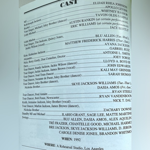 MJ Musical Broadway Playbill Neil Simon Theatre July 2024 Elijah Rhea Johnson - Picture 5 of 9